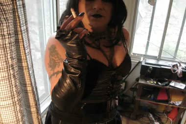 Fetish Trans - Goth Ts Mistress Smoking Masturbation Instruction 3